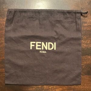Fendi Black Drawstring Dust Bag Approximately 11.75” Wide by 11.5” tall